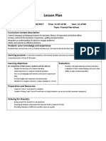 Year 11 Framed Narratives Lesson Plan