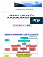 Proceso Elaboración Plan de Mejoramiento Sep