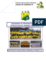 Programa de Enseñanza Anual Escuela de Futbol Club Deportivo Especializado Formativo Ciudad de Zamora FC