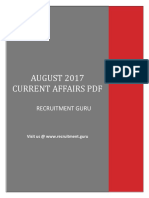 Current Affairs August 2017 Recruitment - Guru