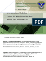 Plantilla Expresiones Algebraicas