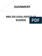 Assignment: Mba 302-Legal Aspects of Business