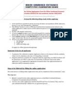 Guidelines To Fill Up The Online Application Form For Bihar Combined Entrance Competitive Examination (DCECE) For The Academic Session 2018-2019