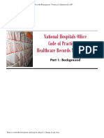 NHO Code of Practice For Healthcare Records Management Version 2 0