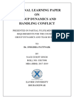 Personal Learning Paper ON Group Dynamics and Handling Conflict