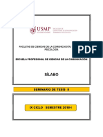 10 Silabo Seminario de Tesis II - 2018 - I