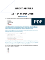 Latest Current Affairs 18 - 24 March 2018