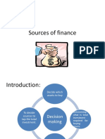 Sources of Finance