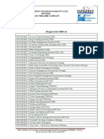 Project List 2010-11: Kaizen 4front Technologies PVT - Ltd. Mysore An ISO 9001:2008 COMPANY