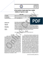 Assessment of The Toxicity of Waste Water From A Textile Industry To Cyprinus Carpio