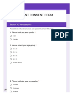 Participant Consent Form: Section (A) Demographics