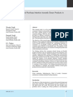 Consumer's Attitude and Purchase Intention Towards Green Products in The FMCG Sector