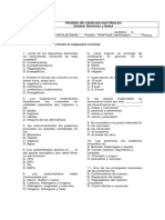 Prueba de Ciencias: Nutrición y Salud 8