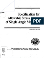 Specification For Allowable Stress Design of Single Angle Members June11989