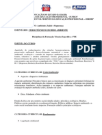 Ementas Curso Tecnico em Meio Ambiente