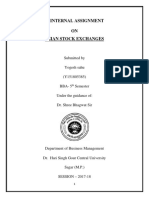 An Internal Assignment ON Asian Stock Exchanges