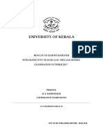 University of Kerala: Results of Eighth Semester Integrated Five Year Ba LLB / Bba LLB Degree Examination October 2017