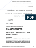 Mass Transfer: Distillation (Introduction and Phase Diagram)