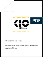 Configuración de Alarma Sobre El Monitor Windows en El Application Manager