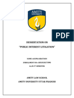 Dessertation On "Public Interest Litigation": Amity Law School Amity University Uttar Pradesh