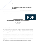 Gestión de Políticas Públicas Mercados Saludables Municipio Santa Cruz de La Sierra Bolivia