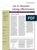 How To Measure Training Effectiveness