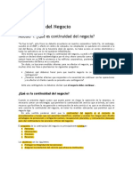 CURSO de Continuidad Del Negocio