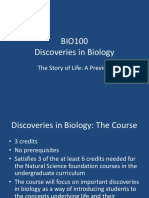 BIO100 Discoveries in Biology: The Story of Life: A Preview