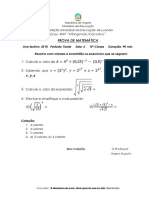 Prova de Matemática Da 10 Classe 2018 A - Cópia