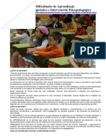 Dificultades de Aprendizaje Causas, Diagnóstico e Intervención Psicopedagógica (TEORIA)