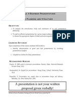 ELTU2012 - 4a - Presentations Planning and Structure (Student Version) August 2016