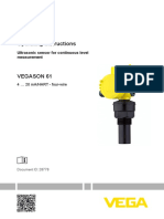 Operating Instructions: Ultrasonic Sensor For Continuous Level Measurement