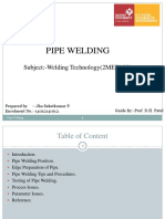 Pipe Welding: Subject:-Welding Technology (2ME704/2)