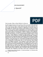 Blanchot, M - Everyday Speech, (1987) 73 YFS 12