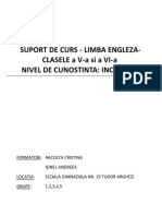 Suport Curs de Engleza V-VI Incepatori PDF