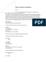 Python Interview Questions: Answer: in Duck Typing, One Is Concerned With Just Those Aspects of An Object That Are