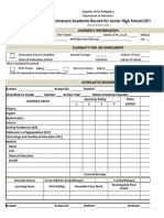 School Form 10 SF10 Learner's Permanent Academic Record For Junior High School - 0