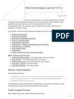 Credit Analysis What Credit Analyst Look For 5 Cs Ratios