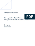 Philippine Literature The Legend of Mayon Volcano The Ignorant Poor Man and The Priest Group 1: Pata-Team