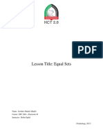 Lesson Title: Equal Sets: Name: Jawaher Ahmed Alkaabi Course: EPC 3903 - Practicum 3b Instructor: Robin Ogdol