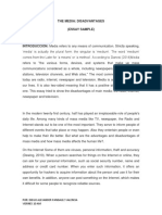 The Media: Disadvantages (Essay Sample) : Por: Diego Alexander Pandalez Valencia Viernes 10 Am