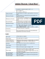 Properties Postulate Theorem Cheat Sheet