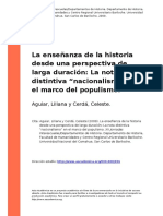 Aguiar, Liliana y Cerda, Celeste (2009) - La Ensenanza de La Historia Desde Una Perspectiva de Larga Duracion La Nota Distintiva Onacional (..)