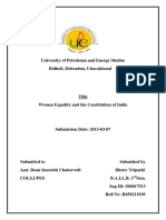 Women Equality and The Constitution of India