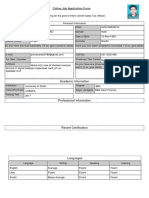 Online Job Application Form: Class/GPA/Grade Passing Year