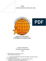 Soal Olimpiade Geografi Nasional Tingkat SMA 2008