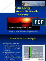 Solar Energy: The Ultimate Renewable Resource: Sanjay H. Shah Executive. Engineer (Instt.)