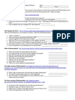 ATP Photosynthesis and Cell Respiration Web Quest