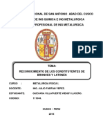 Analisis Metalografico de Bronces y Latones, Metalurgia Fisica