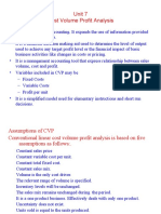 Unit 7 Cost Volume Profit Analysis